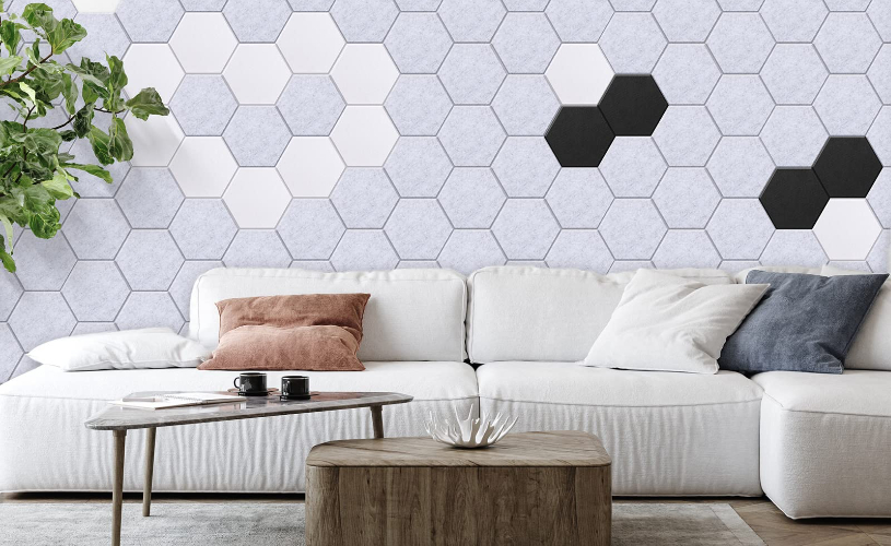 Acoustic Decorative Hexagon Felt Pin Board.